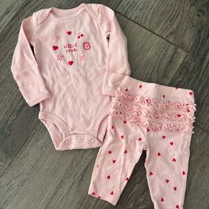 Carter's Pink Baby Two-Piece Heart Set